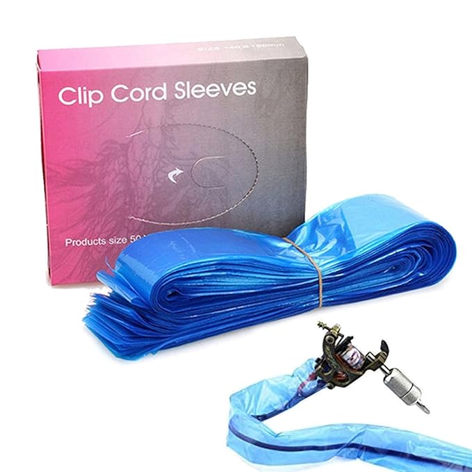 Tattoo Clip Cord Covers - 125PCS Clip Cord Covers Tattoo Clip Cord Sleeves Tattoo Clip Cord Bags Disposable Tattoo Machine Bags for Tattoo Supplies Tattoo Accessories(Blue)