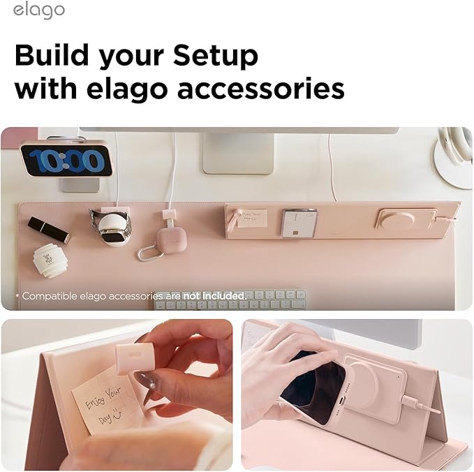 elago Smart Magnetic Desk Mat Compatible with All Magnetic Products -Paper Protector, Mouse Pad, Laptop, Non-Slip Top, Premium Waterproof Writing Pad for Office and Home (Lovely Pink) [Large]