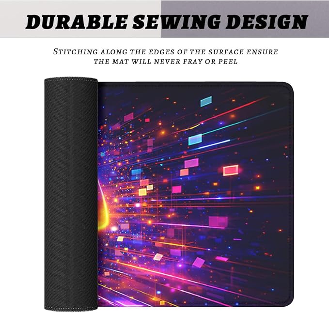 Gaming Controller Mouse Pad, Neon Loading Gaming Desk Mat with Stitched Edges,Non-Slip Waterproof Rubber Base Mouse Mat, 31.5x11.8in Mouse Pads for Desk Home Office Gaming
