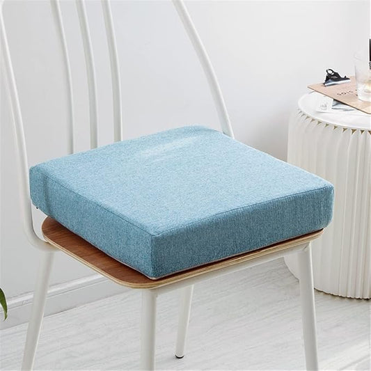 Indoor Chair Cushions Memory Foam Seat Cushion for Armchair, Non-Slip Pads Booster Comfort Pad Indoors Outdoors Car Office Sofa - Square (45x45x8cm,Blue)