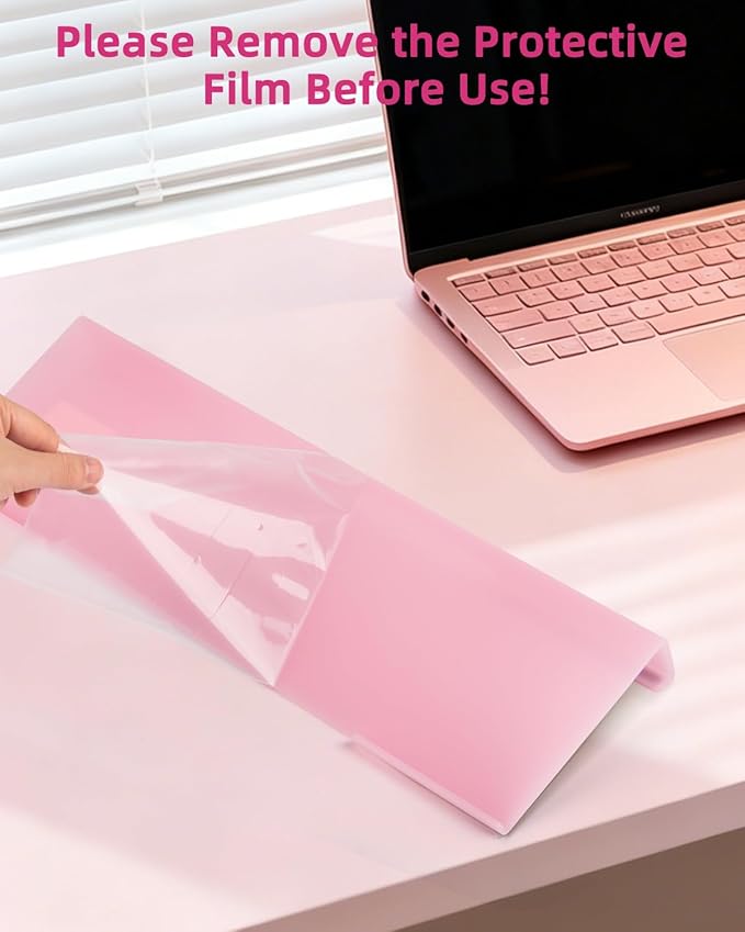 Keyboard Stand with Wrist Rest - Comfortable Wrist Pad for Easy Typing, Keyboard Tray for Office, Home, School (Fits Most Standard Keyboards) (Pink)