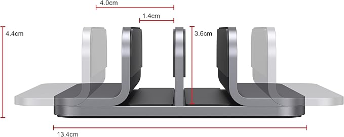 JOKItech Dual Aluminum Vertical Laptop Stand Organizer, Sturdy Notebook Computer Holder Stand Compatible with New Liquid Retina XDR Apple MacBook Air/Pro/Neo, Mac mini, Apple TV & iPad Pro - Spacegray