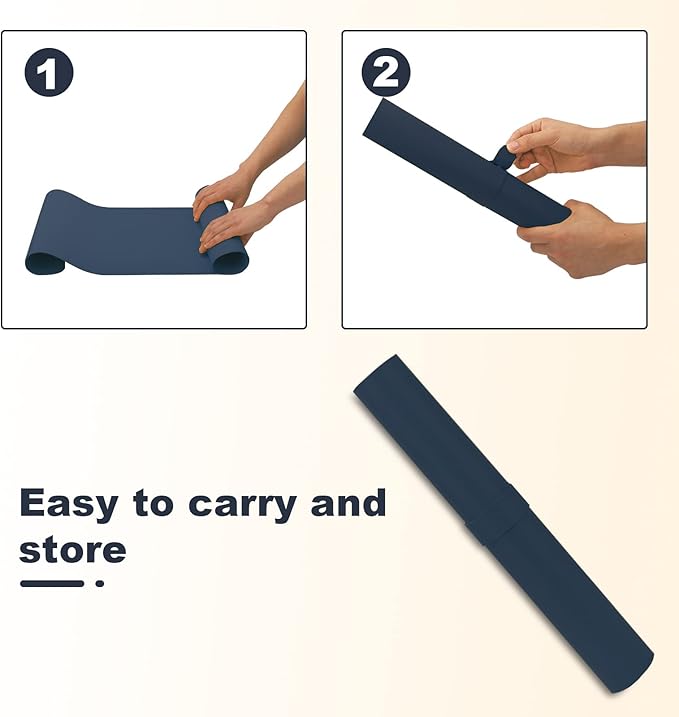 Large Leather Desk Pad Protector 27.5"x13.7",Non-Slip Durable Office Desk Mat for Writing, Computer, Laptop, Mouse Pad & Desktop Use,Desk Protector Mat,Dark Blue