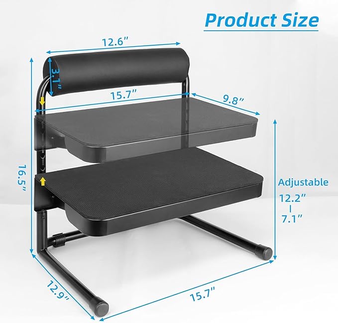 Adjustable Foot Rest Under Desk Footrest Leg Rest 6 Height Positions for Desk, Office Gaming Chairs Ergonomic with Relief Platform for Standing Desks