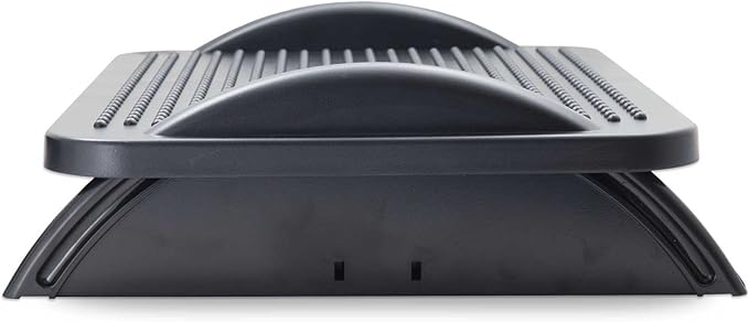 IO CREST Under Desk Ergonomic Foot Rest with 3 Angle Position - 30 Degree Tilt Angle Adjustment Non-Skid Massage Surface Texture, Black