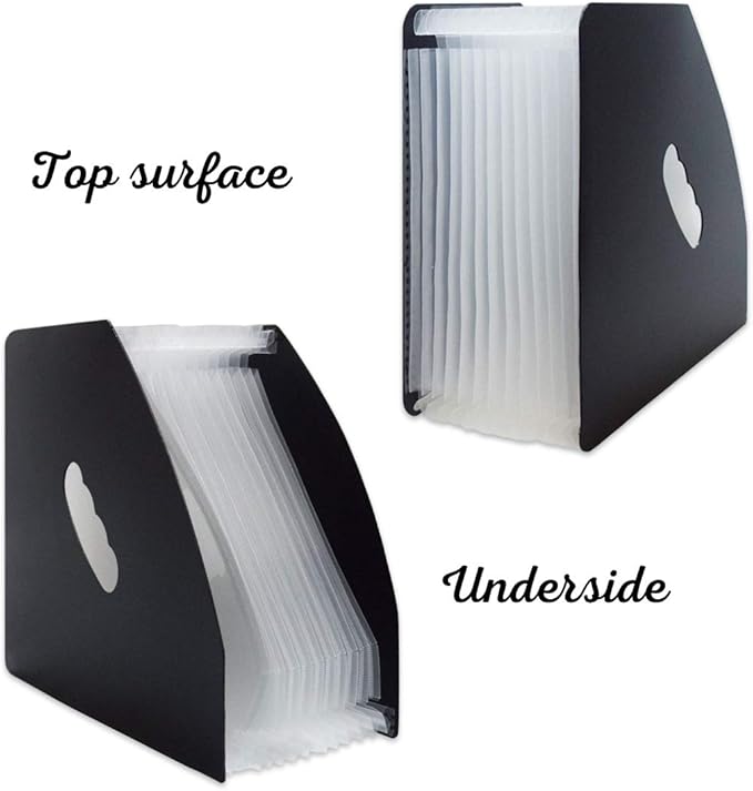 SAYEEC Rainbow Expanding File Holder Standing A4 Vertical Mini Files Organizer Magazine Basket Desktop 13 Pockets Book Folder with Handle for Students Examination Paper Bills Office Study