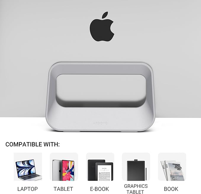 Vertical Laptop Stand for Desk,Plastics Laptop Holder Dock with Silicone Protection,Compatible with All MacBook/Surface/Samsung/HP/Dell/Chrome Book (Gray)