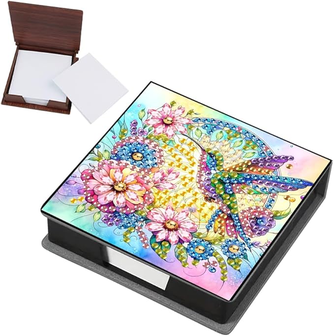 Generic Bird Painting Memo Pad Holder with 160 Sheets of Paper for DIY Art Craft