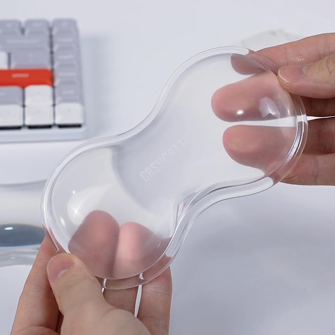 CASUCATTE-Clear Gel Mouse Wrist Rest - Super Non-Slip, Soft & Comfortable, Washable, Relieve Office or Gaming Wrist Pain