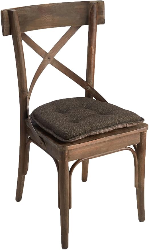 Klear Vu Omega Non-Slip Chair Cushions, Assembled in USA, U-Shaped Skid-Proof Seat Pads for Dining Room, Kitchen, Office, 15"x16", 8 Pack, Solid Chestnut