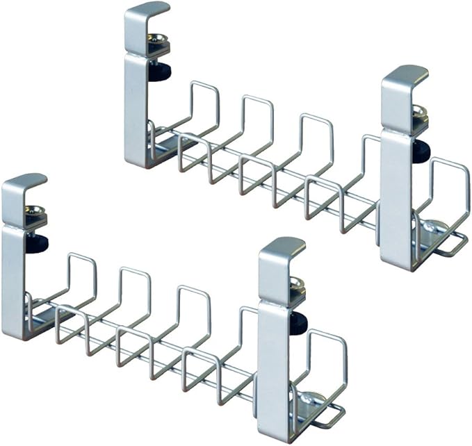 Plus Garage YY-04DCT 410270 Cable Tray, Width 15.7 inches (39.7 cm), Set of 2, Wiring Organizer, Wire Cable Tray, No Drilling Required, Cable Wiring Tray, Cable Organizer, Cable Storage, Silver