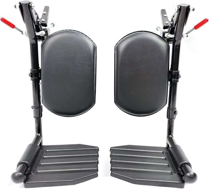 Wheelchair elevating Leg Rest with Padded Calf Pads,Foot Rest,for Drive Reclining and Standard Wheelchair, Transport Chair. Universal Replacement Parts, T94(1pr,Black)