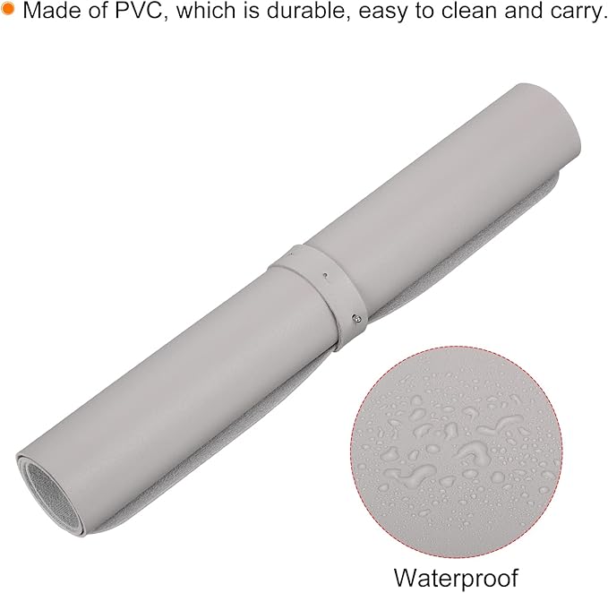 PATIKIL 24"x16" Desk Mat Protector, PVC Non-Slip Waterproof Mouse Pad Writing Mat for Office Home, Gray