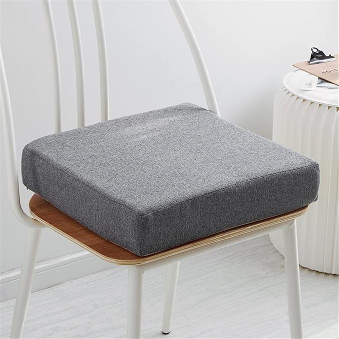 Indoor Chair Cushions Memory Foam Seat Cushion for Armchair, Non-Slip Pads Booster Comfort Pad Indoors Outdoors Car Office Sofa - Square (50X50x8cm,Dark Grey)
