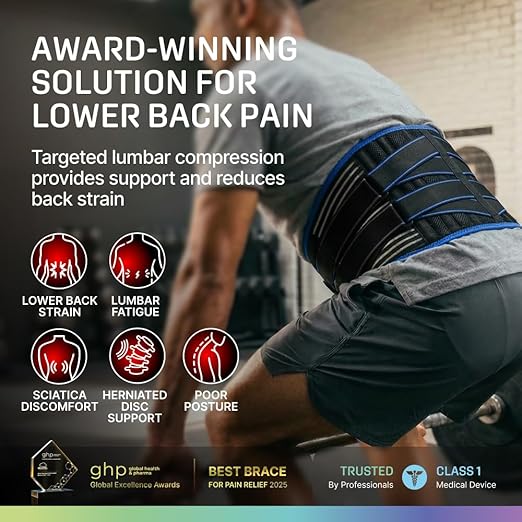 Modvel Back Brace for Lower Back Pain Women and Men – Lumbar Support Belt for Sciatica, Herniated Disc, Muscle Strain – Adjustable Breathable Work Brace with 6 Stays – Support for Posture – Size L