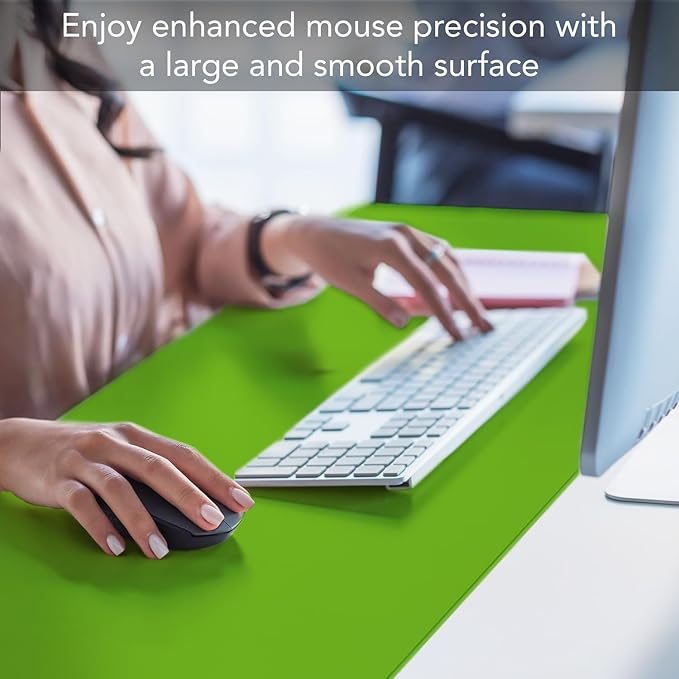 CounterArt Large Lime Green Waterproof Desk Protector 32” x 16” Made in The USA Desk Mat Office Mat Large Mouse Pad