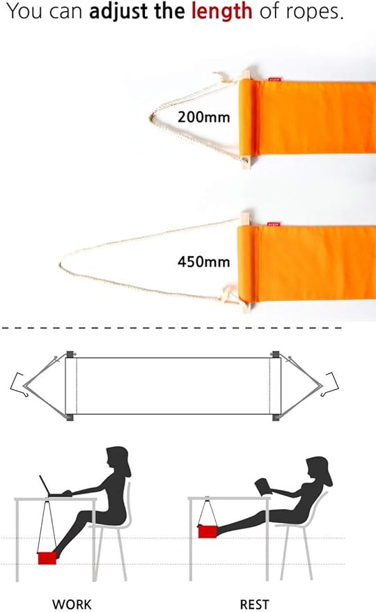Home-organizer Tech Portable Adjustable Foot Hammock for Corner Desk Office Foot Rest Mini Under Desk Foot Rest Hammock for Home, Office, Airplane, Travel, Study and Relaxing (Light Blue)