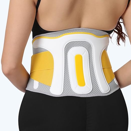 Back Brace for Men & Women,3D Knit Material Lumbar Support Belt,Soft Breathable Mesh Design,Ergonomic Lumbar Support Size M 31"-38"