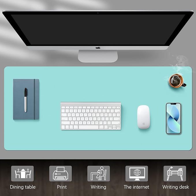 JOYACCESS Large Mouse Pad, J Double Sided Office Mouse Pad,Waterproof Leather Desk Pad Protector,Desk Writing Pad, Non-Slip Base Cmoputer Mouse Pad for Laptop(23.6 * 14.1)