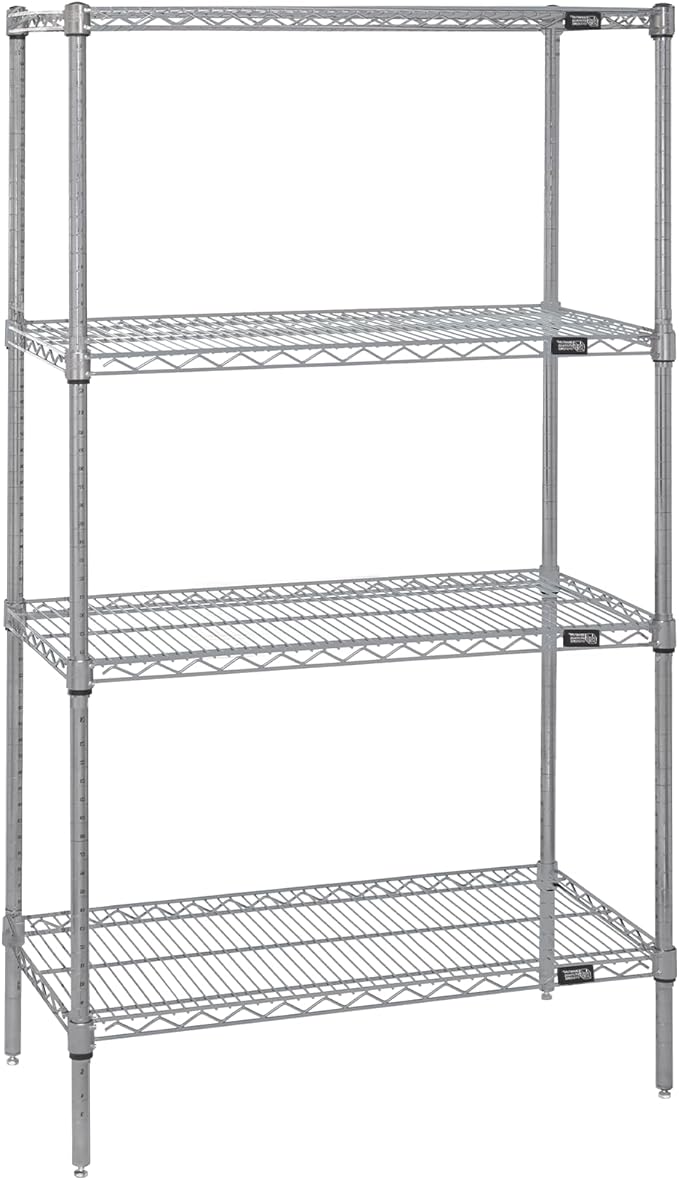 Quantum Storage Systems Wire 4 Shelf Starter KIT Stainless 74in