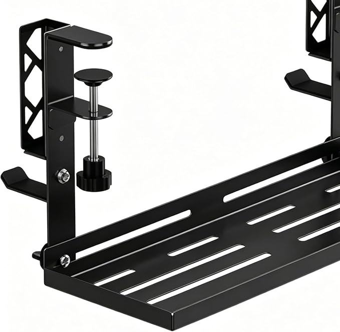 Under Desk Cable Management Tray - 15.63 Inch Metal No Drill Storage Tool,Desk Cable Management | for Bedroom Home Apartment Dormitory Office Internet Cafe
