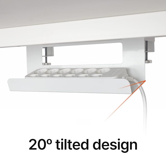 Under Desk Cable Management Tray, Cord Hider, Cord Organizer, Cable Organizer, Cable Hider, Cord Management, No Drilling Required - White Cable Manager for Desk