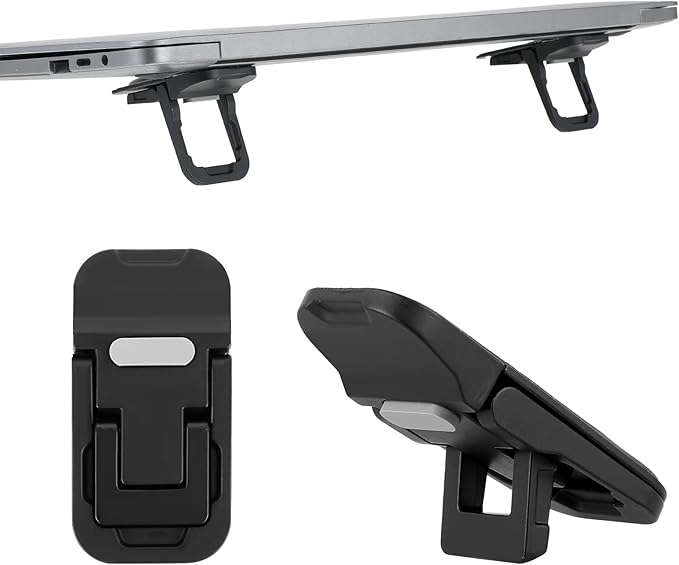 Thinp 2 Pcs Keyboard Stand for Desk, Foldable Laptop Stand Portable Laptop Riser Adjustable Computer Keyboard Riser Anti-Slip Laptops Feet for Desk Computer Keyboards (Black)