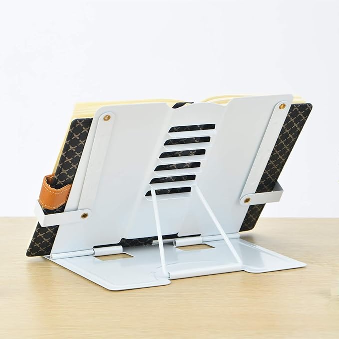Citmage Desk Book Stand Document Holder Heavy Duty Metal Reading Stand for Book Magazine Menu Speech with 6 Adjustable Positions (Upgrade Edition White)