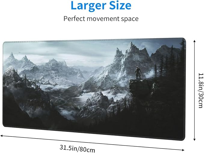 Generic Mouse Pad Non-Slip Rubber Base Mouse Pad Waterproof Desk Writing Mat for Office Home 12x31.5in, Black4