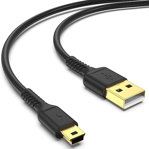 ULIFTUS 10FT Mini USB Cable, Standard USB 2.0 to USB Mini B Charging Cord Durable PS3 Controller Cable Compatible with MP3 Player, Camera, Dash Cam, Hero 3+(Black)