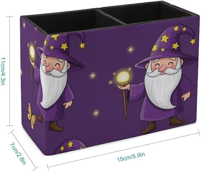 Office Storage Pen Organizer Box Gnome Purple, Ideal for Office, Classroom, and Home