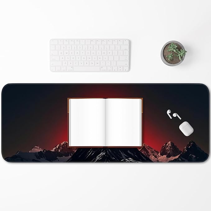 Gaming Mouse Pad, Large Desk Mat, Non-Slip Rubber Bottom, Stitched Edge Mouse Pad for Home, Office Desk, Gaming Keyboard Pad, 31.5 x 11.8 Inch, Desk Protector