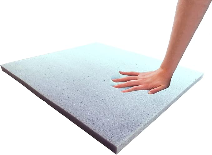 Foamma 1" x 18" x 18" Cooling Gel-Infused Memory Foam Cushion, Square Seat Replacement Padding, Chair Foam for Dining Chairs and Wheelchair Cushion Replacement
