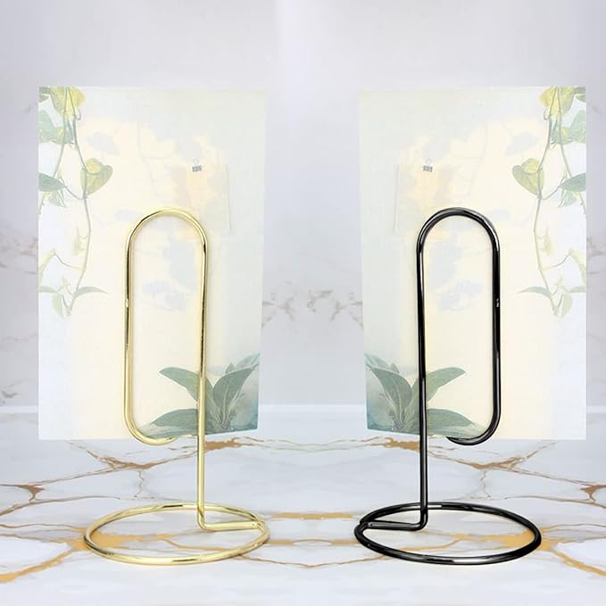 Table Number Holders, 4Pcs Jumbo Desk Paper Clip Table Place Card Holder Office Stand Memo Holders Desktop Memo Holder Picture Holder Office Accessory to Hold Bills Letters Reminders and Notes