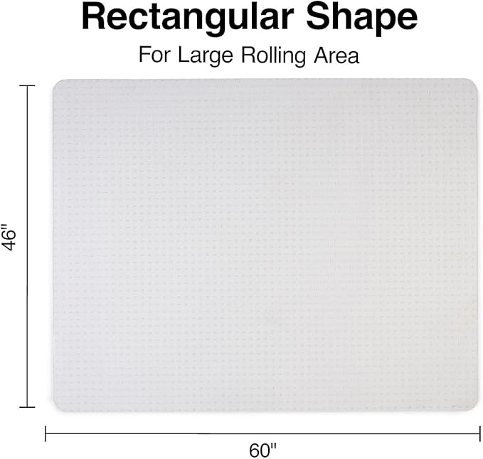 Staples Office Chair Mat, Clear Floor Mats, Flat-Pile Carpets, 60 x 46 Inch, Smooth Glide