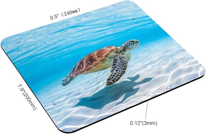 Sea Turtles Mouse Pad Non-Slip Rubber Base Gaming MousePads for Computers Laptop Office, Computer Mouse Pad for Wireless Mouse, 9.5"x7.9"x0.12" Inch(240mm x 200mm x 3mm)