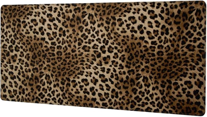 Large Mouse Pad Leopard Print Cheetah Non-Slip Rubber Long Gaming Desk Mat Big Computer Keyboard Mousepad Waterproof Protector Wristing Pad for Gaming Office Home Decorative 31.5 X 11.8 Inch