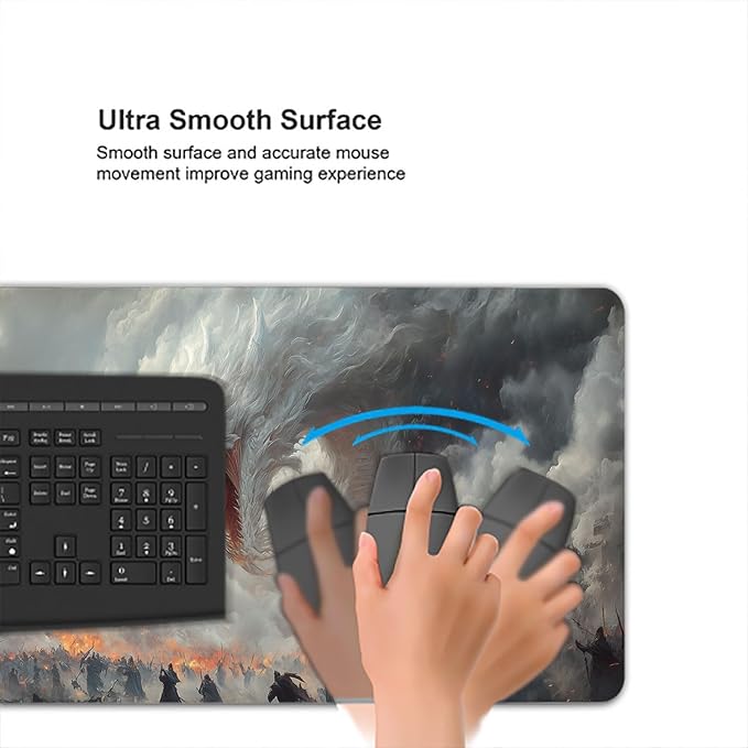 Dragon Extended Large Gaming Mouse Pad Mat, 31.5"x11.8", Polyester, Non-Slip Base, Stitched Edge