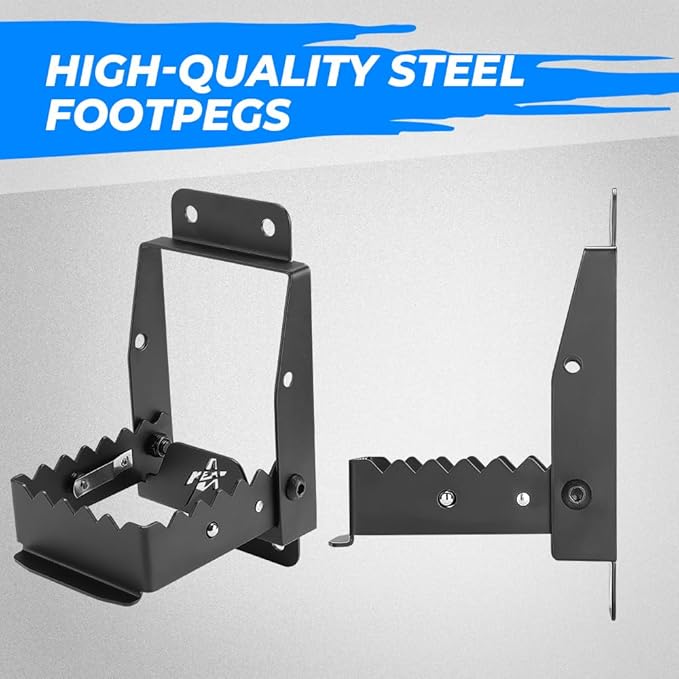 KEMIMOTO ATV Passenger Foot Rest, Heavy Duty ATV Foot Rest for Rear Passenger Comfortable Foot pegs 4 Wheel Universal Foldable Footrest Compatible with Polaris Sportsman Scrambler Foreman Fourtrax