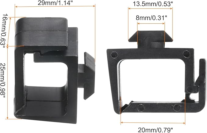 MECCANIXITY 4Pcs Single Slot Flat Cable Clamp 8, 13.5mm Mount Slot Width Wire Holder ABS for 30 Series European Standard Aluminum Extrusion