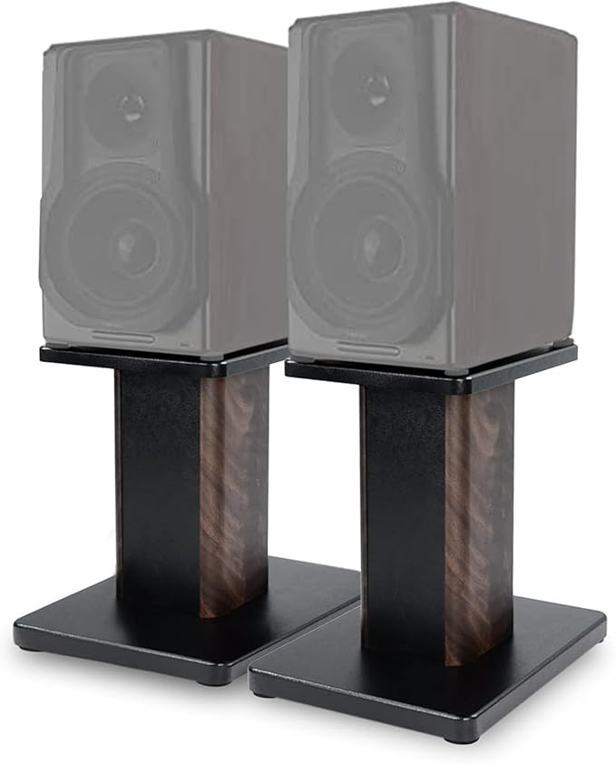 12 Inch (30CM)- Pair- Wood Speaker Stands for Home-Cinema HiFi Desktop and Satellite Speakers Monitor Stands
