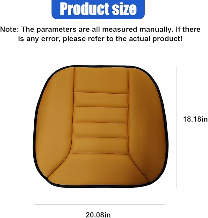 Car Seat Cushion Pad, Memory Foam Automotive Butt Cushion with Non-Slip Silicone Bottom, Breathable Driver Seat Protector for Vehicle, Home and Office Chairs (Orange)