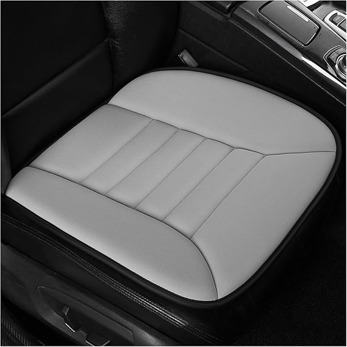 povtii Car Seat Cushion, Non-Slip Bottom Cushion for Car Driver Office or Home Chair, Breathable Pressure Relief Seat Pad with Memory Foam, Car Accessories Fit Most Vehicles (Gray)