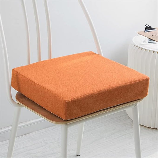 Indoor Chair Cushions Memory Foam Seat Cushion for Armchair, Non-Slip Pads Booster Comfort Pad Indoors Outdoors Car Office Sofa - Square (40X40x8cm,Orange)