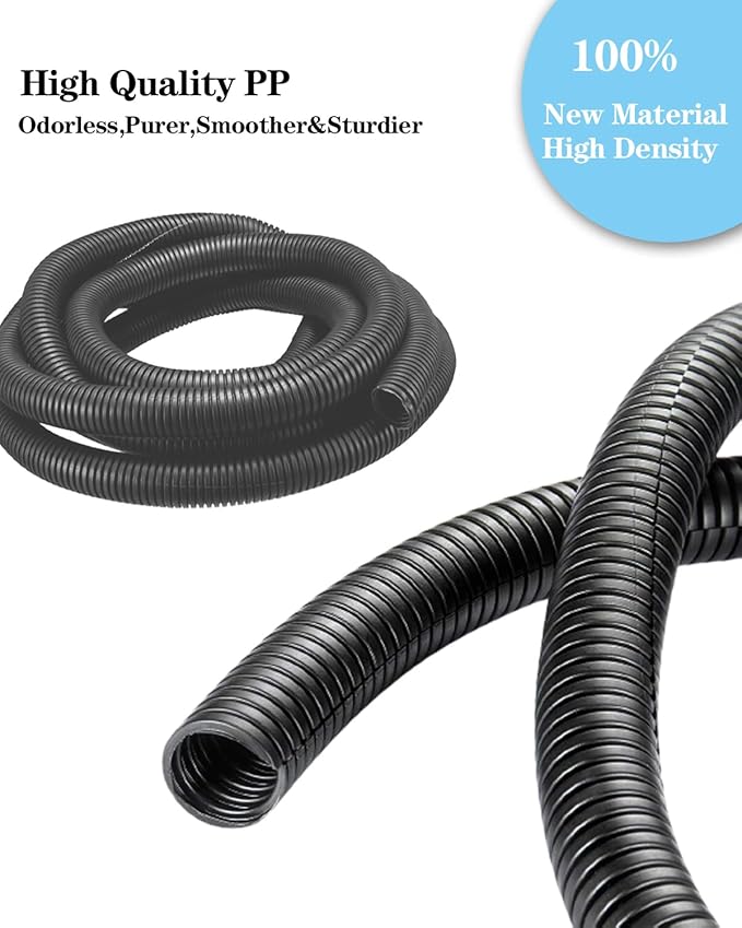 1/4 Inch Wire Loom Split Tubing - 33ft Cord Protector Electric Wires Covers, Automotive Wire Flexible Conduit, Plastic Wire Cover