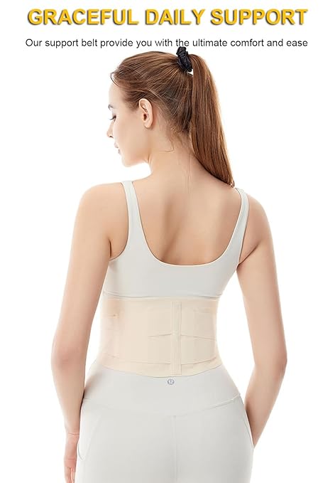 Super Thin Back Brace for Lower Back Pain Women Men, Lumbar Support Waist Support Brace for Women Lower Back Pain Relief Products, Hip Belt Waist Belt Sciatic Nerve Brace for Women Men (Beige, X-Large)