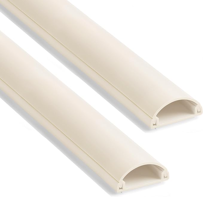 ZhiYo Cord Covers for Wires on Wall, 85in(6 x L14.2in) Cable Hider for Hiding 1-2 Cables, PVC Wire Covers for Cords on Wall Mount TV in Home or Office, Beige W1in x H0.41in