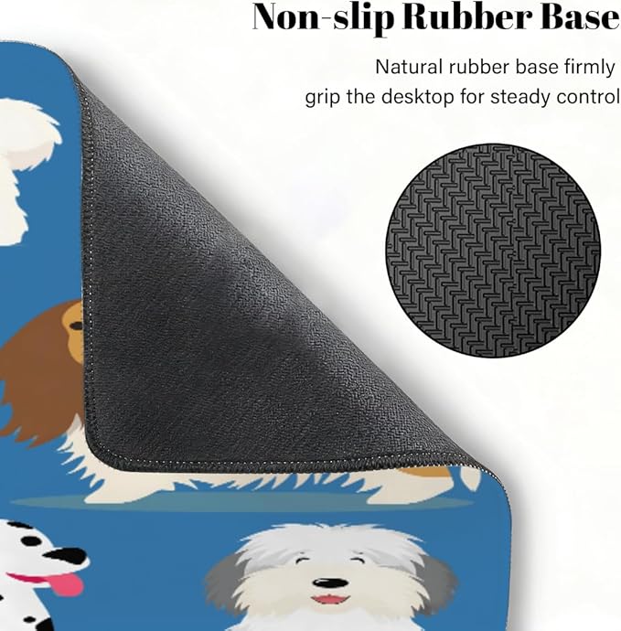 Large Mouse Pad Dog Animal Cute Non-Slip Rubber Long Gaming Desk Mat Big Computer Keyboard Mousepad Waterproof Protector Wristing Pad for Gaming Office Home Decorative 31.5 X 11.8 Inch