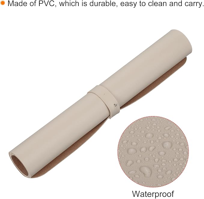 PATIKIL 24"x16" Desk Mat Protector, PVC Non-Slip Waterproof Mouse Pad Writing Mat for Office Home, Apricot