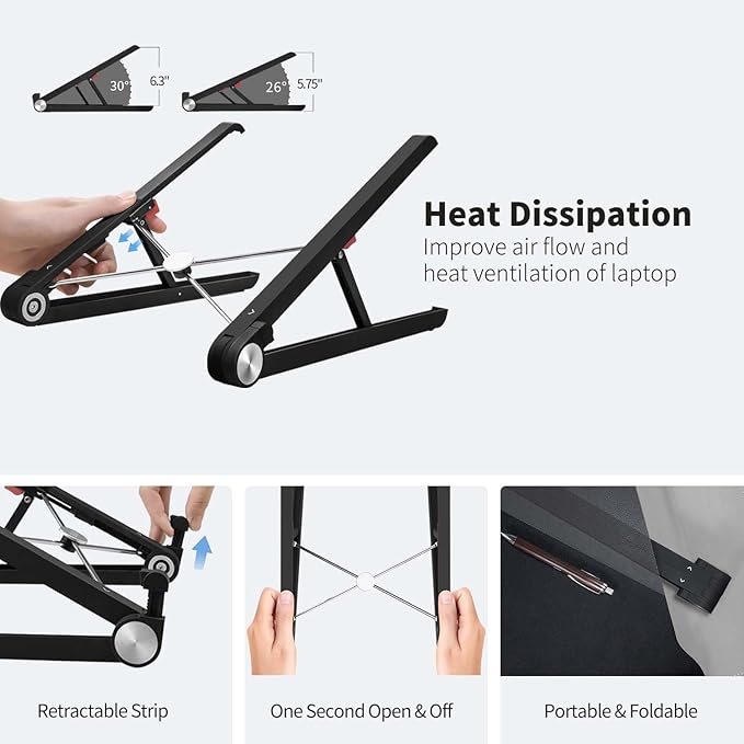 Portable Laptop Stand for Dell Alienware m17 m16 m15 m18 x17 x16 x15 x14 Area-51m 16 Aurora 14 15 16 17 18 inch Gaming Laptop for desk,Made of Reinforced Nylon, 304 Stainless Steel and Silicone